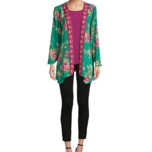 The Pioneer Woman Open Front Cardigan Floral Sheer Lightweight Sz XXL/XXXL